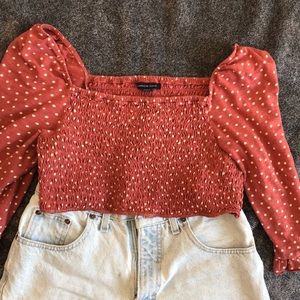 AEO smocked crop top
